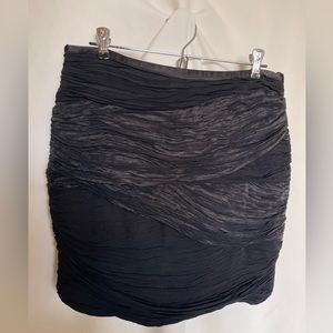 *DONATED* Catherine Malandrino designer black ruched 100% silk mini skirt